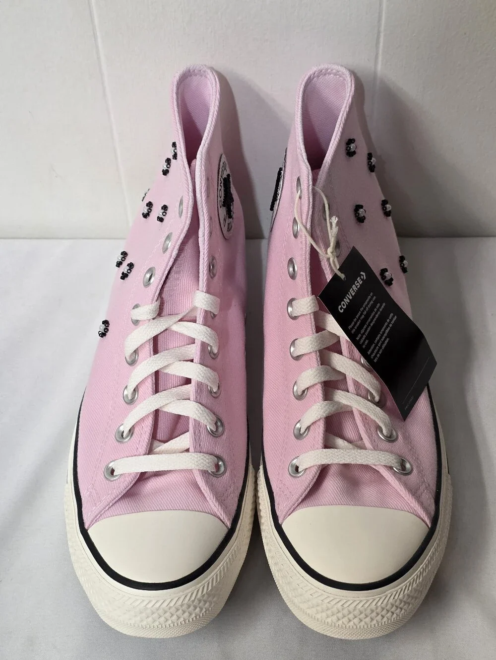 Converse Chuck Taylor All Star High-Top Lace-up Beaded Sneakers Womens Size 8.5